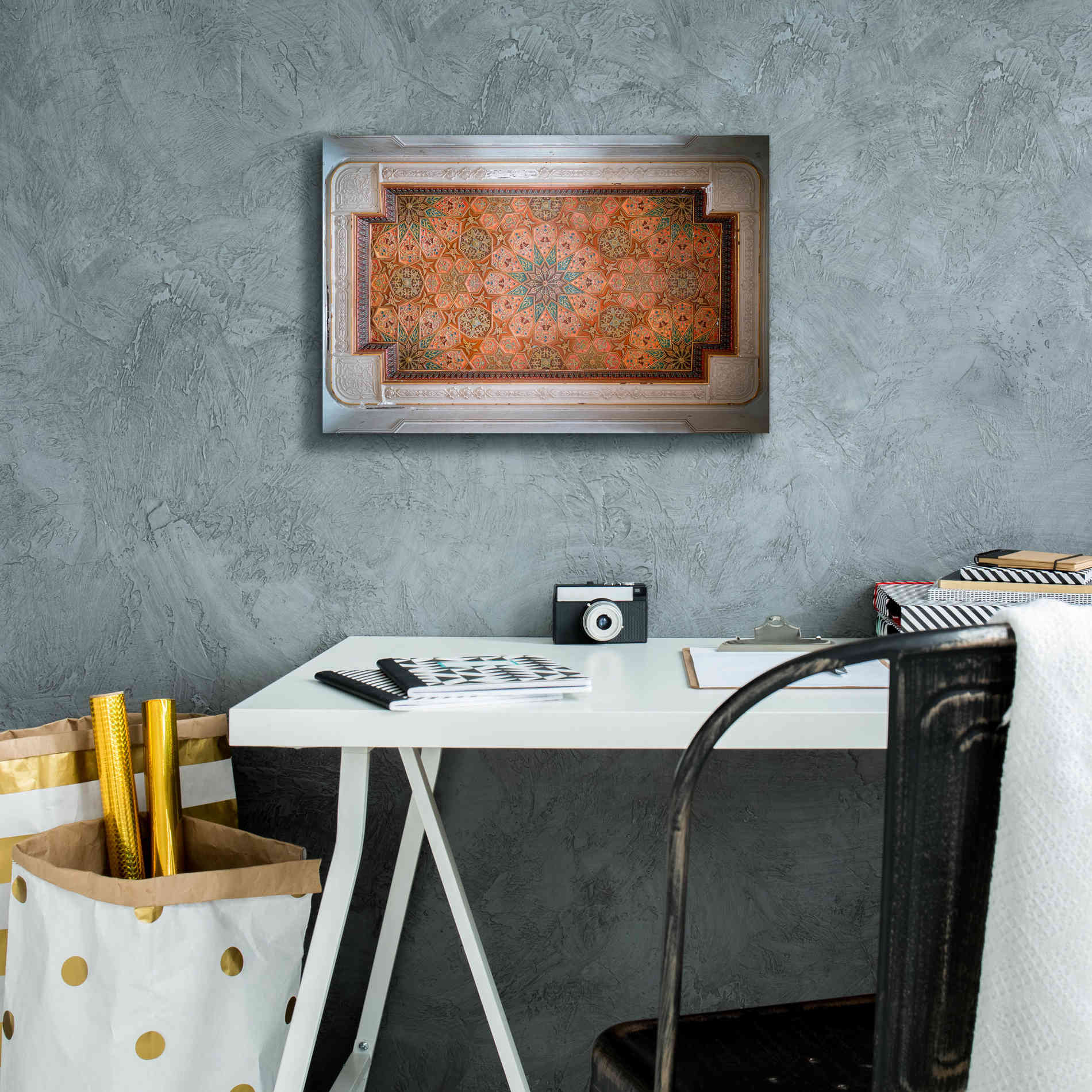 'Sursock Ceiling' by Roman Robroek Giclee Canvas Wall Art,18 x 12
