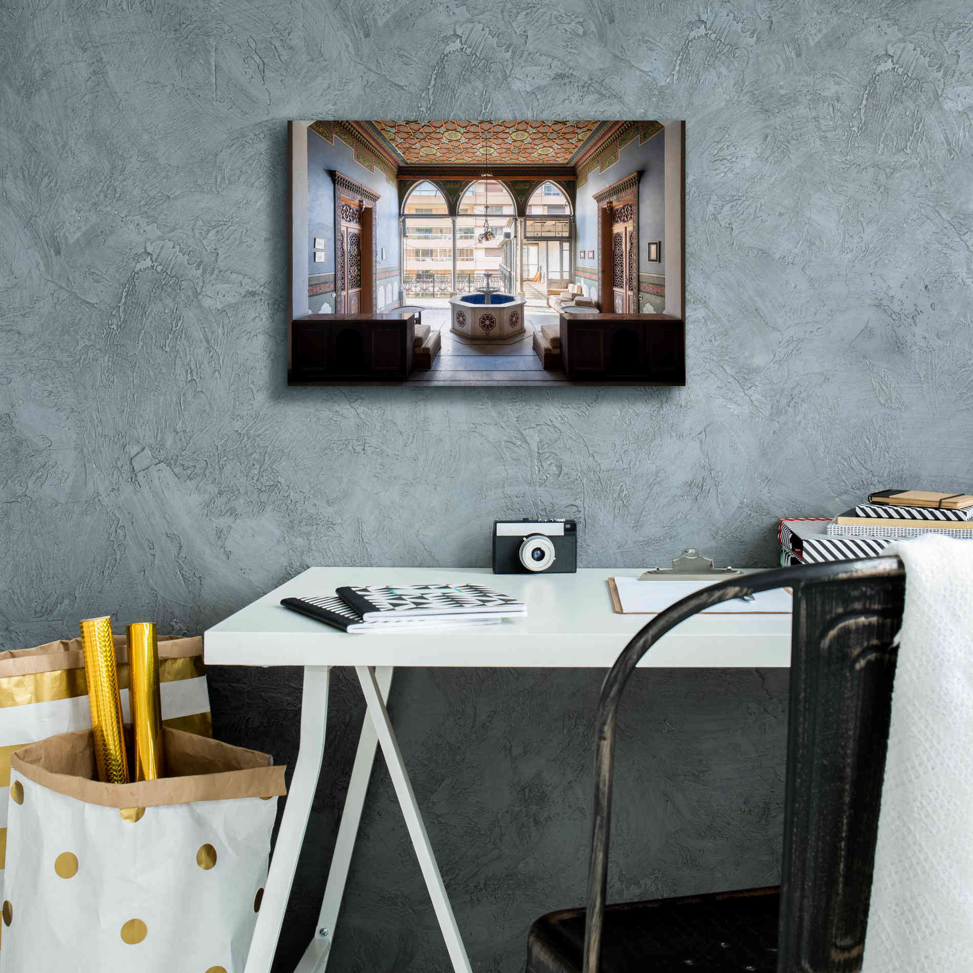 'Tabbal Fountain' by Roman Robroek Giclee Canvas Wall Art,18 x 12
