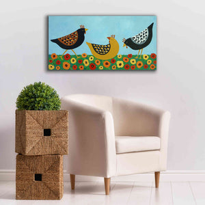 'Hens and Poppies by Casey Craig Giclee Canvas Wall Art,40 x 20