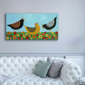 'Hens and Poppies by Casey Craig Giclee Canvas Wall Art,60 x 30