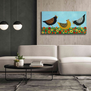 'Hens and Poppies by Casey Craig Giclee Canvas Wall Art,60 x 30