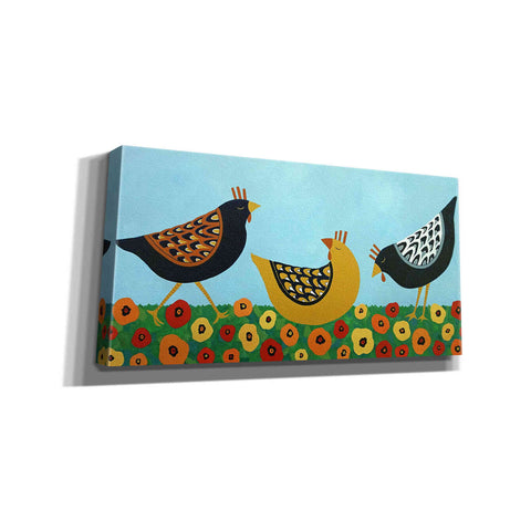 Image of 'Hens and Poppies by Casey Craig Giclee Canvas Wall Art