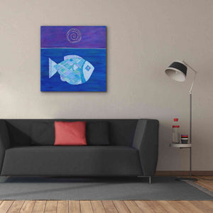 'Fish with Spiral Moon by Casey Craig Giclee Canvas Wall Art,37 x 37