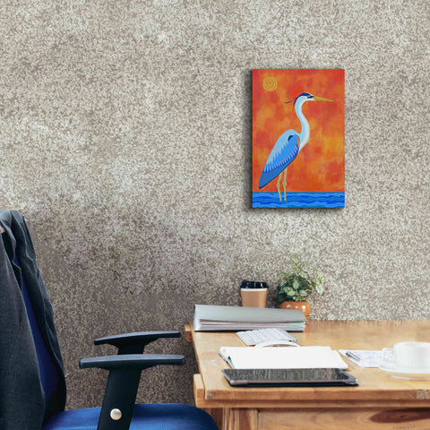 Image of 'Blue Heron by Casey Craig Giclee Canvas Wall Art,12 x 18