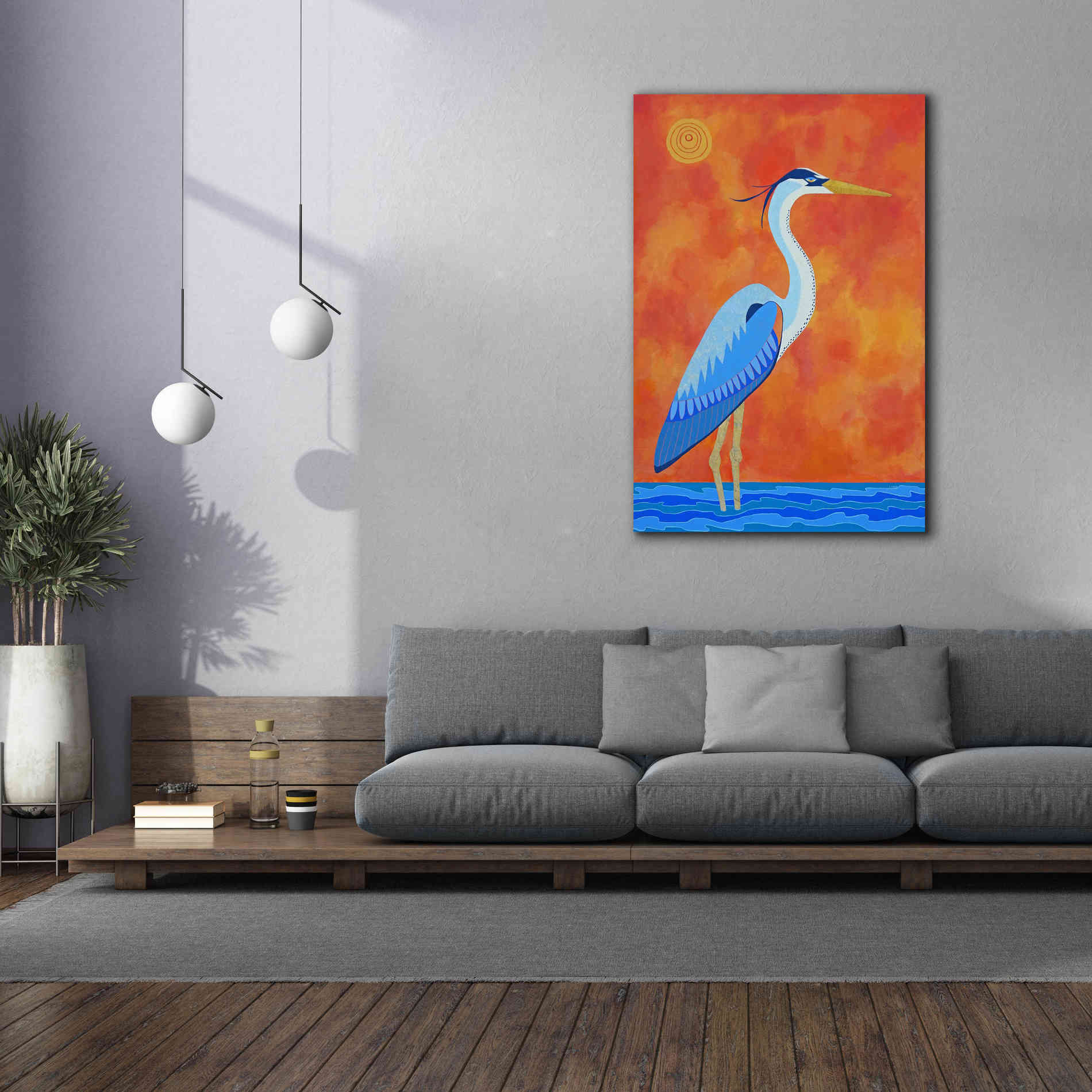 'Blue Heron by Casey Craig Giclee Canvas Wall Art,40 x 60