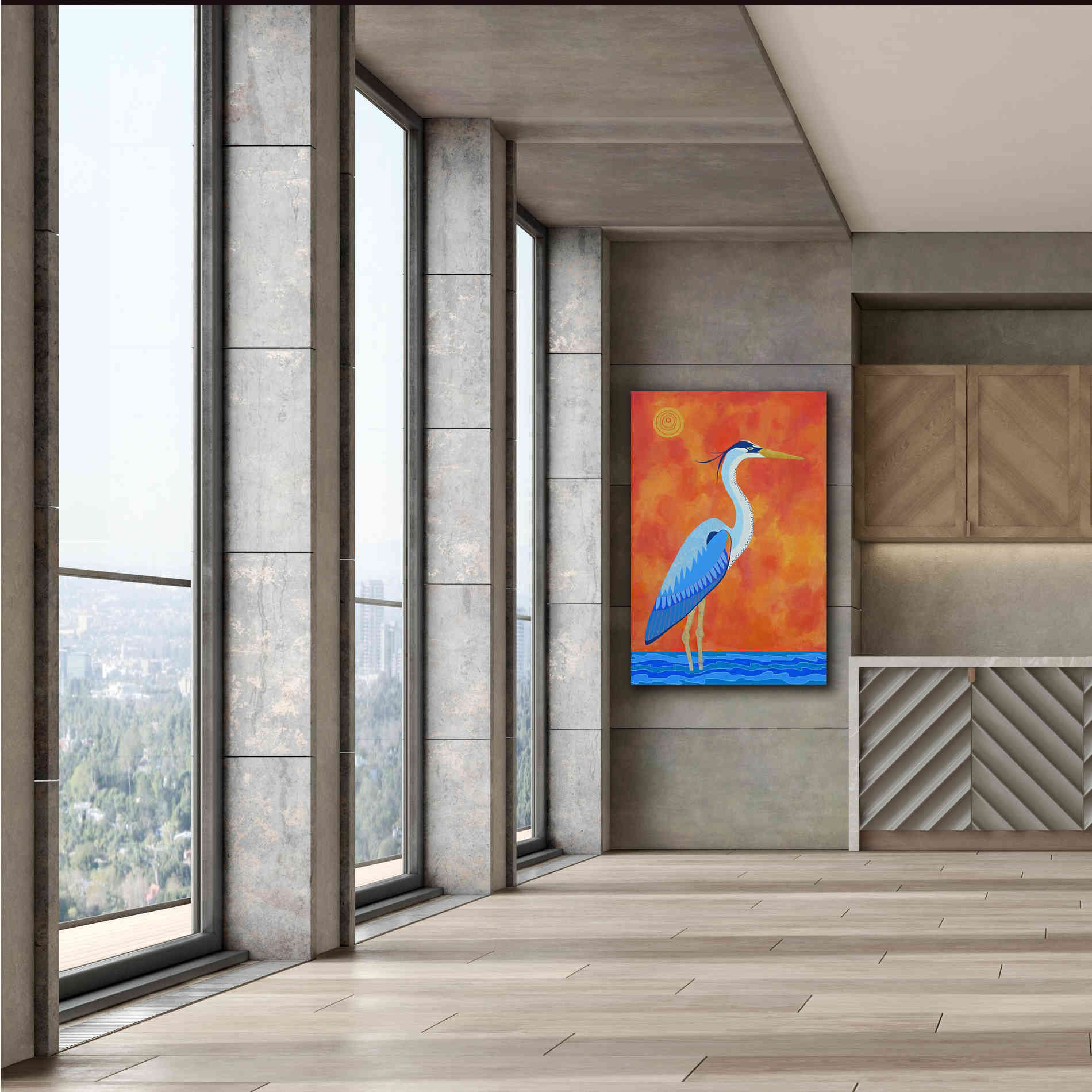 'Blue Heron by Casey Craig Giclee Canvas Wall Art,40 x 60