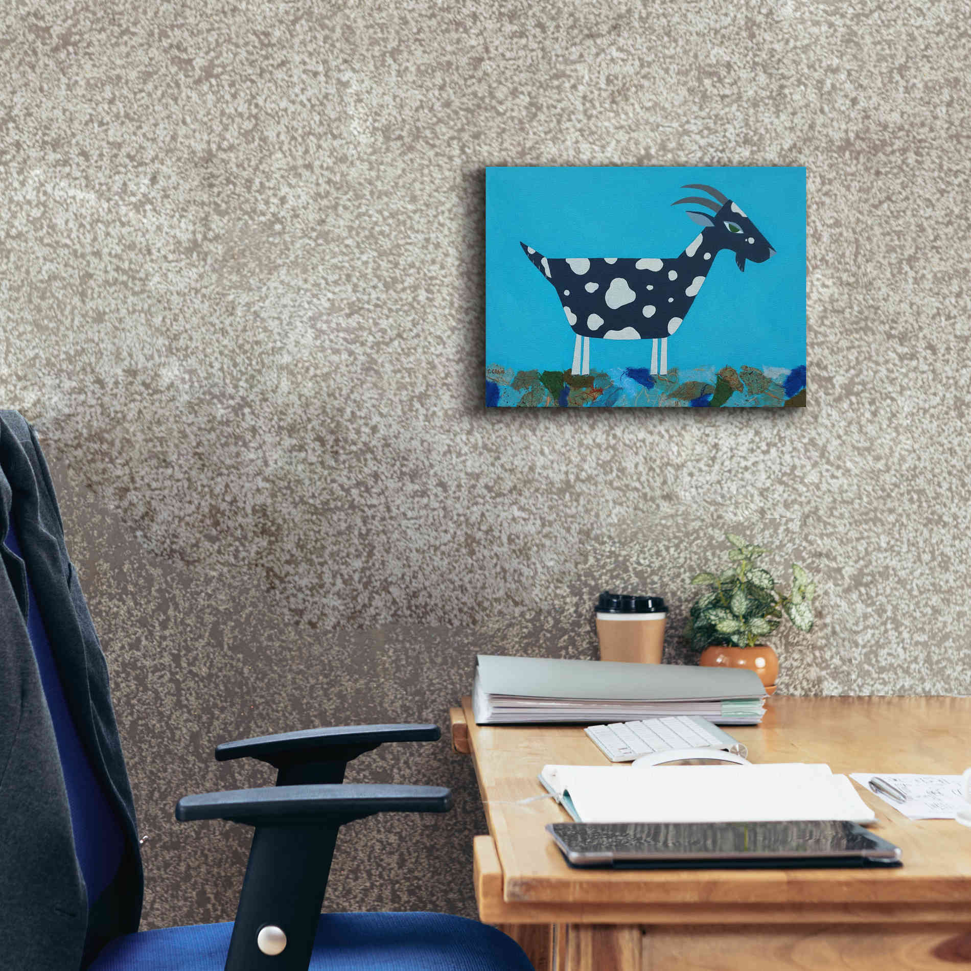 'Fergus The Goat by Casey Craig Giclee Canvas Wall Art,16 x 12