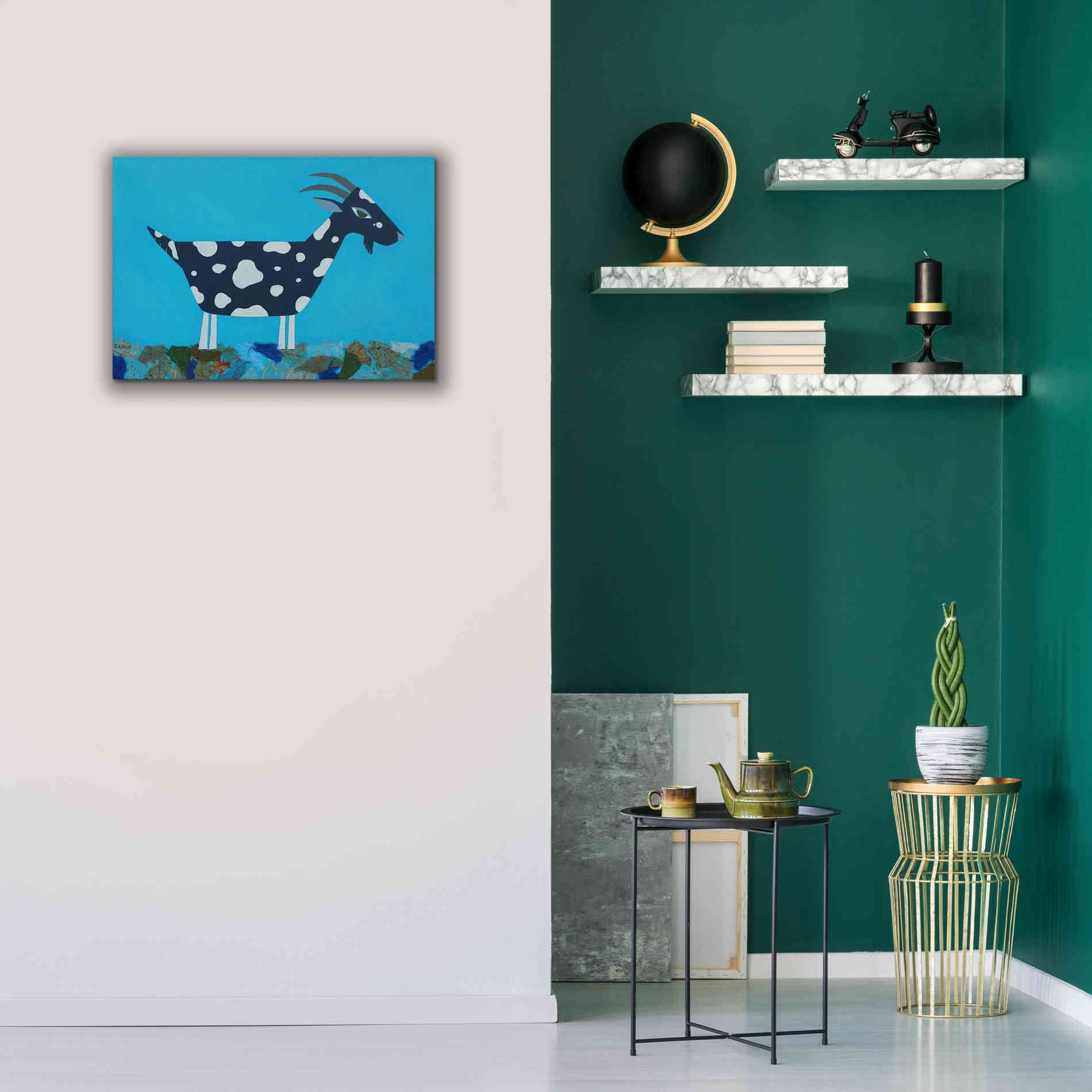 'Fergus The Goat by Casey Craig Giclee Canvas Wall Art,26 x 18