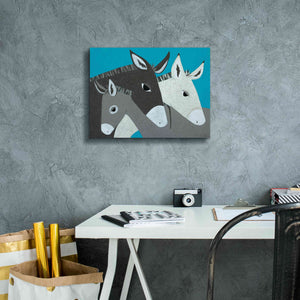 'Donkey Family by Casey Craig Giclee Canvas Wall Art,16 x 12