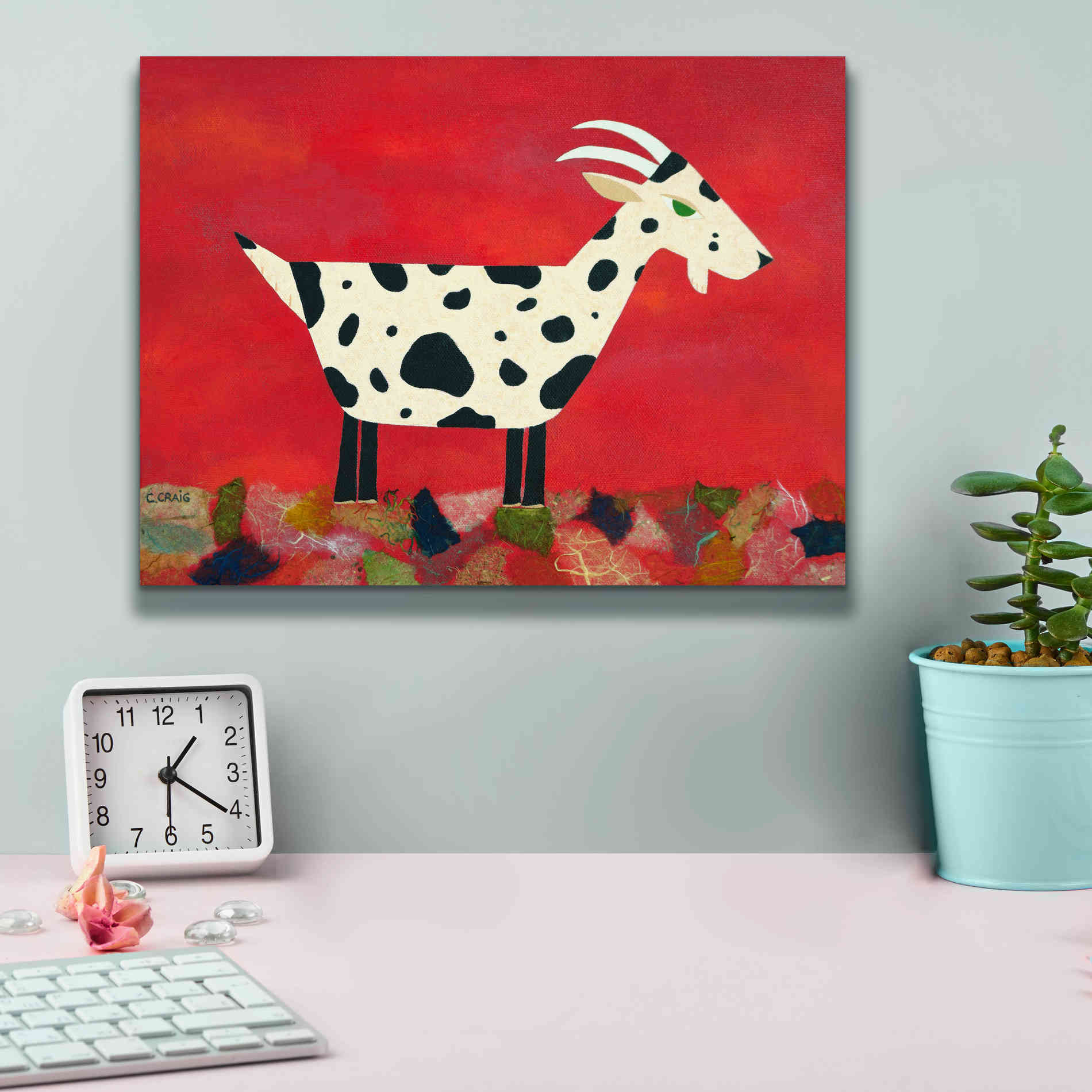 'Vincent Van Goat by Casey Craig Giclee Canvas Wall Art,16 x 12