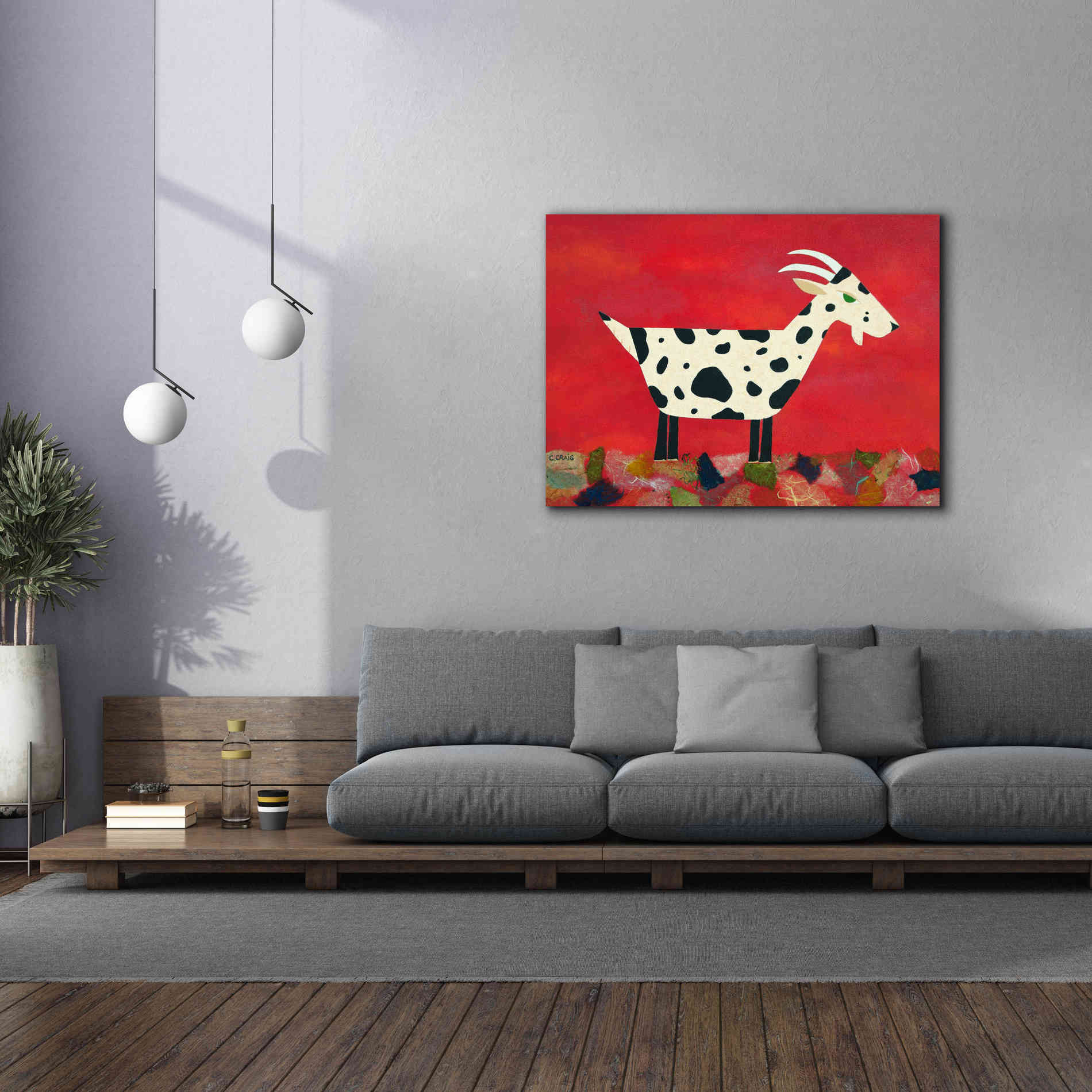 'Vincent Van Goat by Casey Craig Giclee Canvas Wall Art,54 x 40