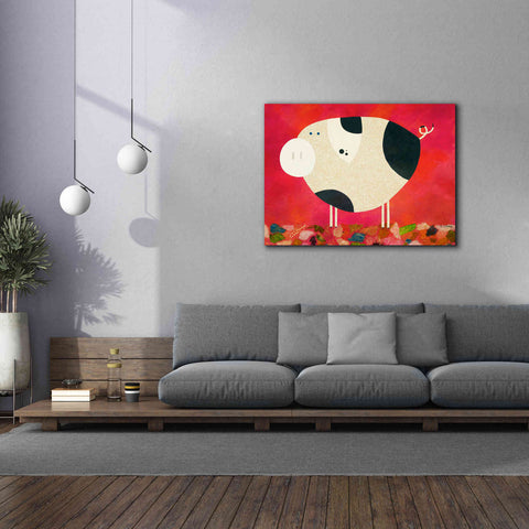 Image of 'Pig Newton Reverse by Casey Craig Giclee Canvas Wall Art,54 x 40