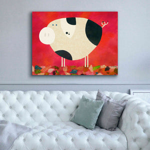 'Pig Newton Reverse by Casey Craig Giclee Canvas Wall Art,54 x 40