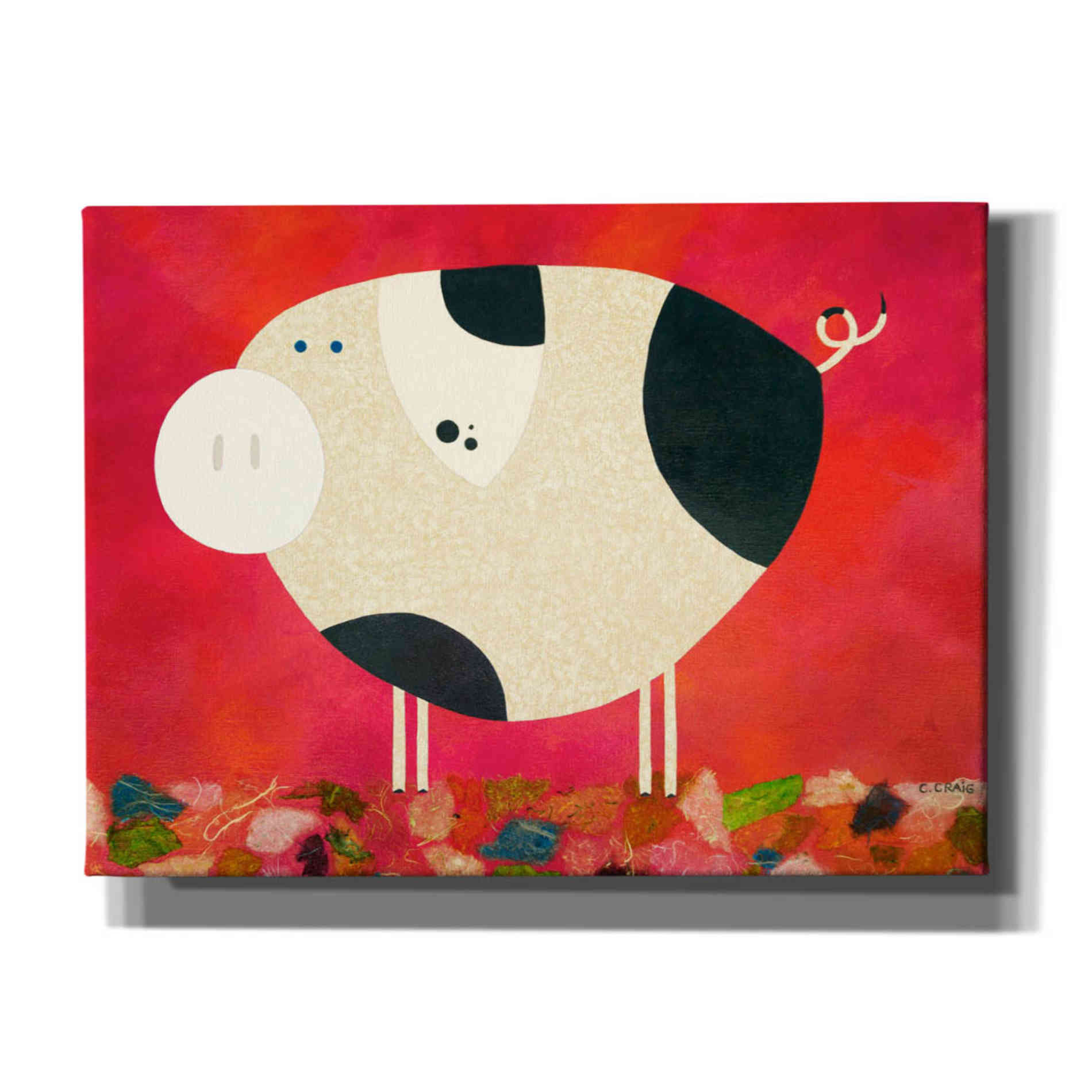 'Pig Newton Reverse by Casey Craig Giclee Canvas Wall Art