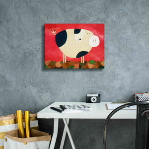 'Pig Newton by Casey Craig Giclee Canvas Wall Art,16 x 12