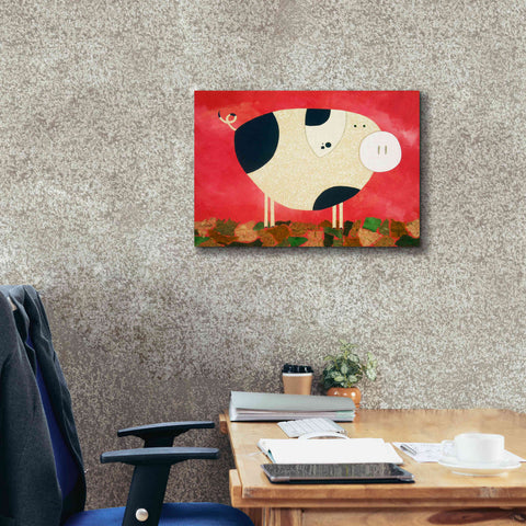 Image of 'Pig Newton by Casey Craig Giclee Canvas Wall Art,24 x 20