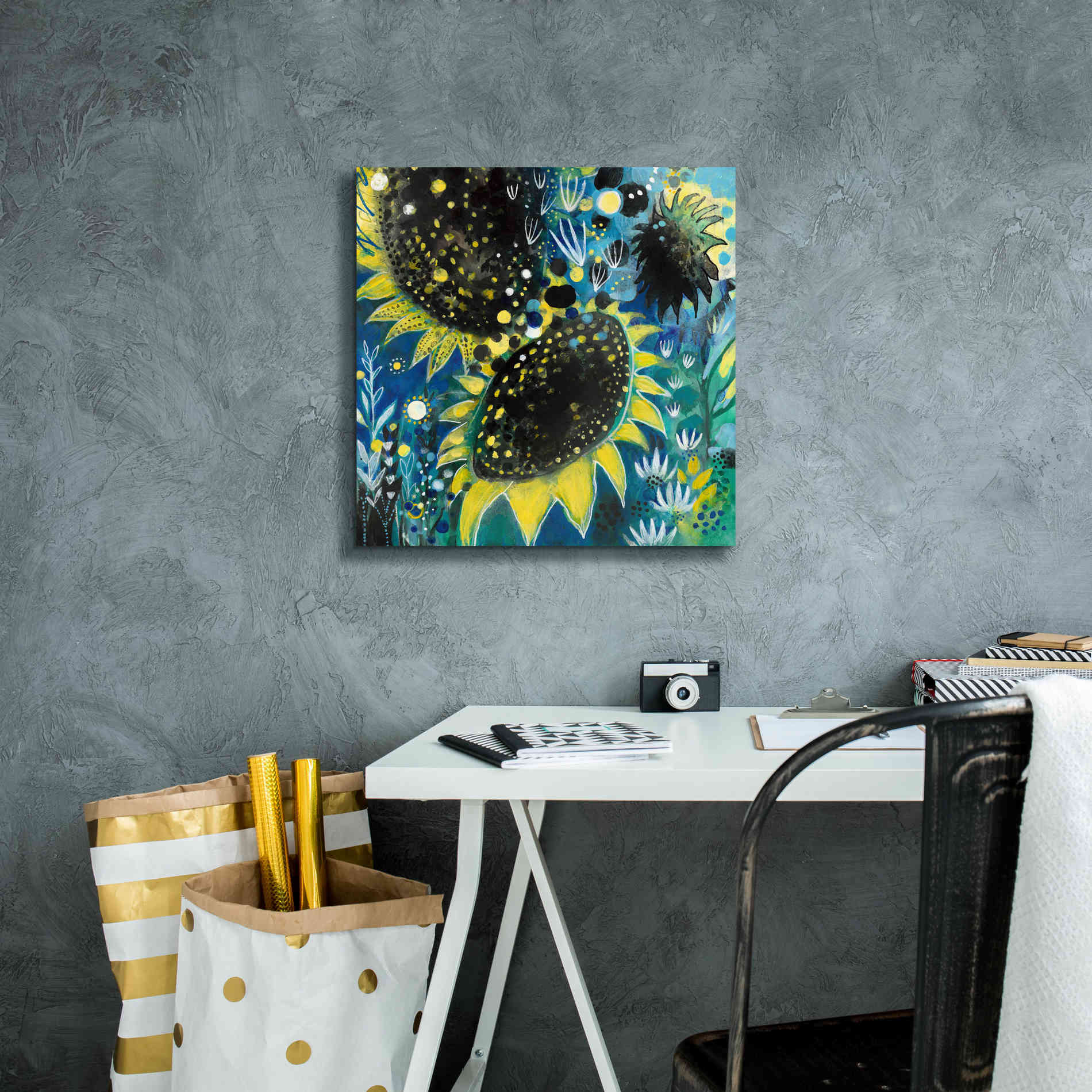 'Sunflower Kisses by Corina Capri Giclee Canvas Wall Art,18 x 18