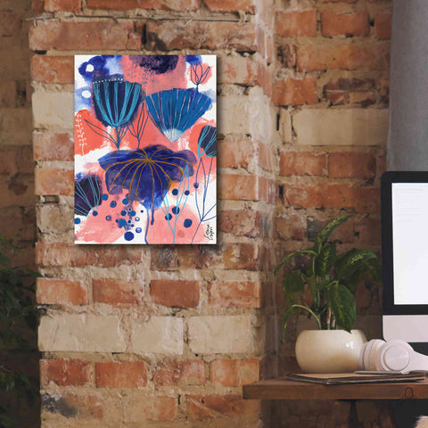 Image of 'Blumen Blues by Corina Capri Giclee Canvas Wall Art,12 x 16