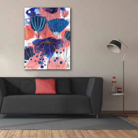 Image of 'Blumen Blues by Corina Capri Giclee Canvas Wall Art,40 x 54