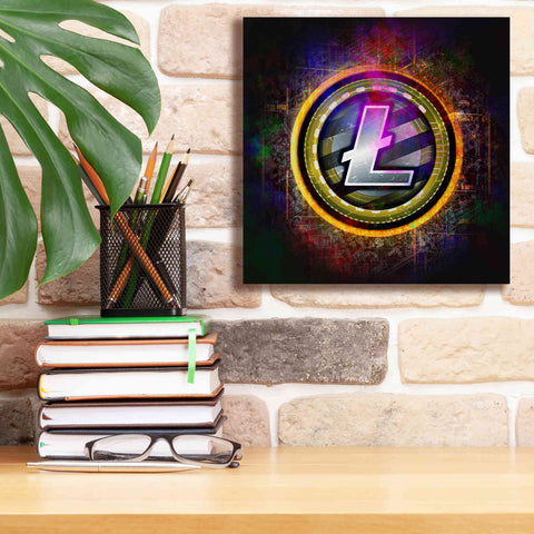 Image of Epic Graffiti'Litecoin Better Than Gold' by Epic Portfolio Giclee Canvas Wall Art,12 x 12