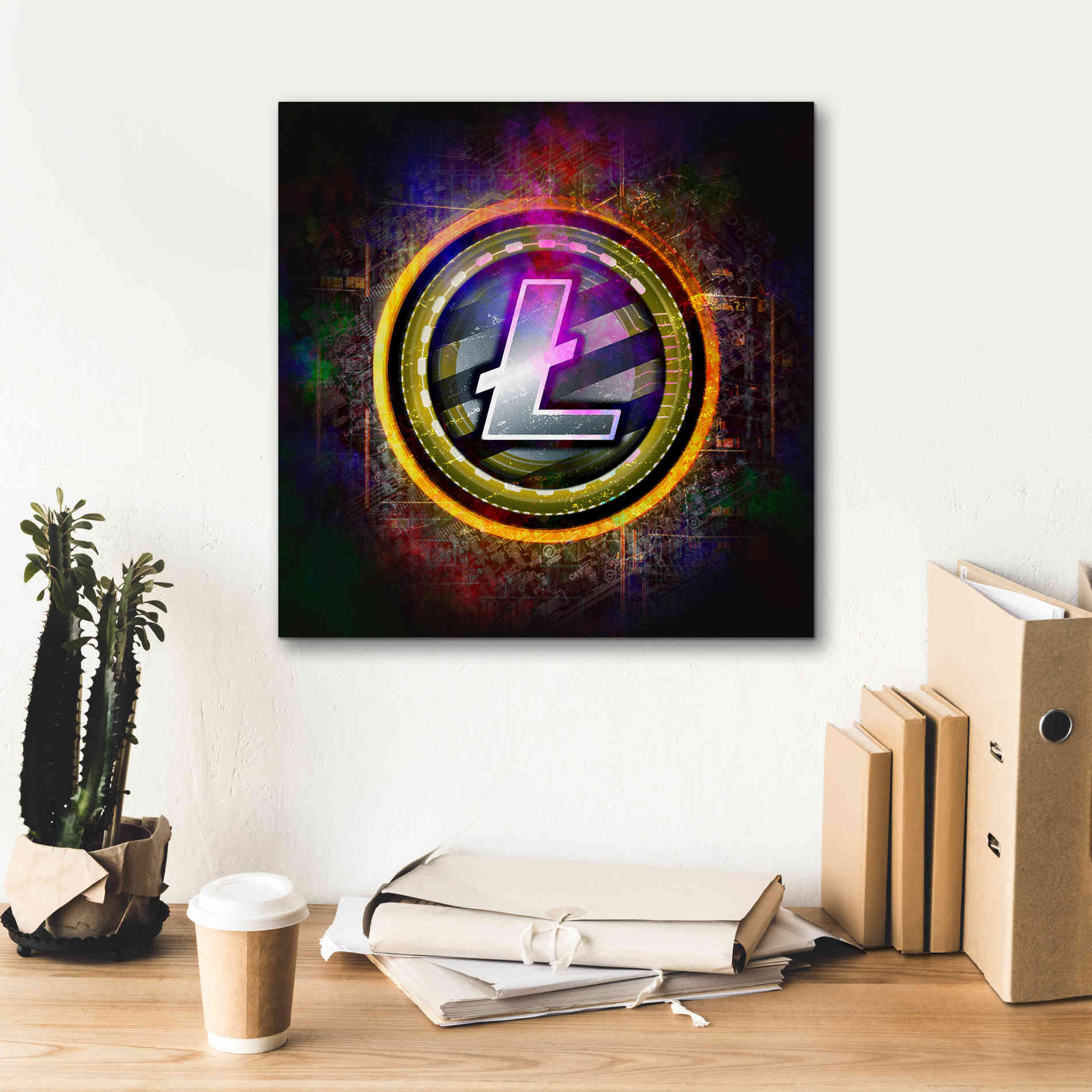 Epic Graffiti'Litecoin Better Than Gold' by Epic Portfolio Giclee Canvas Wall Art,18 x 18