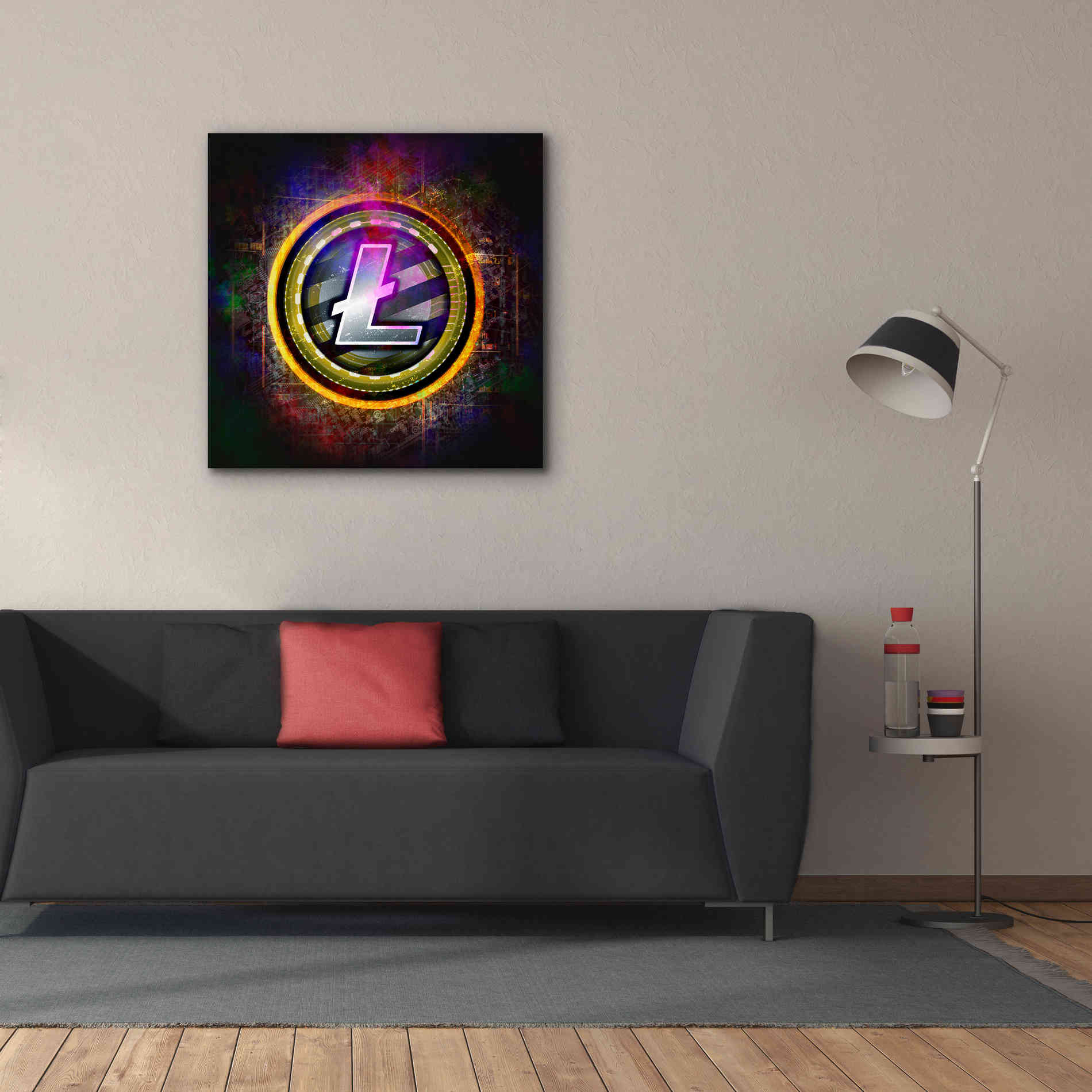 Epic Graffiti'Litecoin Better Than Gold' by Epic Portfolio Giclee Canvas Wall Art,37 x 37