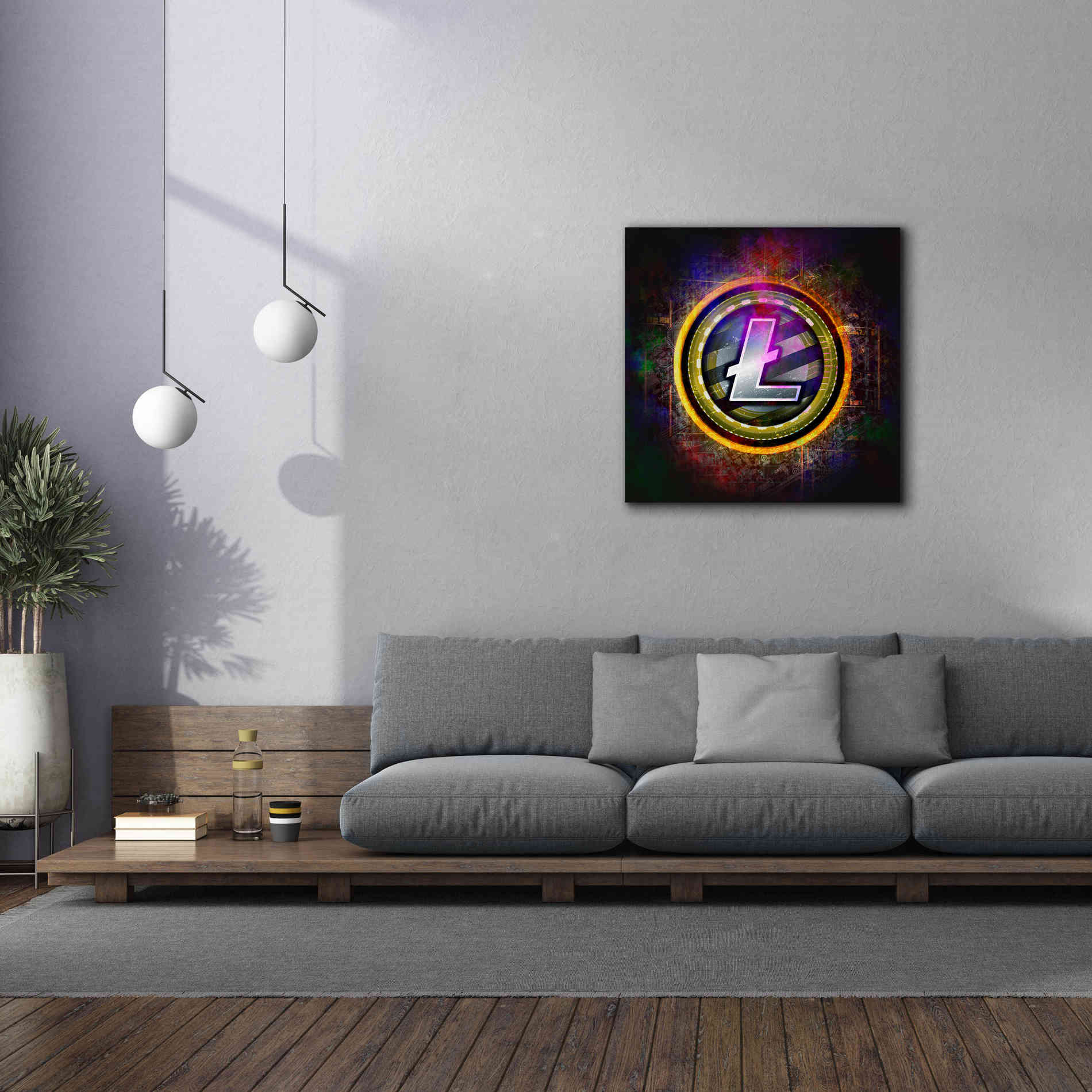 Epic Graffiti'Litecoin Better Than Gold' by Epic Portfolio Giclee Canvas Wall Art,37 x 37