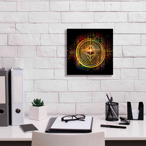 Image of Epic Graffiti'Ethereum Better Than Gold' by Epic Portfolio Giclee Canvas Wall Art,12 x 12