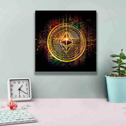 Image of Epic Graffiti'Ethereum Better Than Gold' by Epic Portfolio Giclee Canvas Wall Art,12 x 12