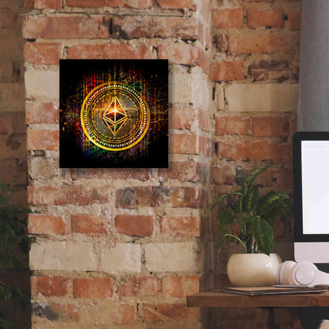 Image of Epic Graffiti'Ethereum Better Than Gold' by Epic Portfolio Giclee Canvas Wall Art,12 x 12