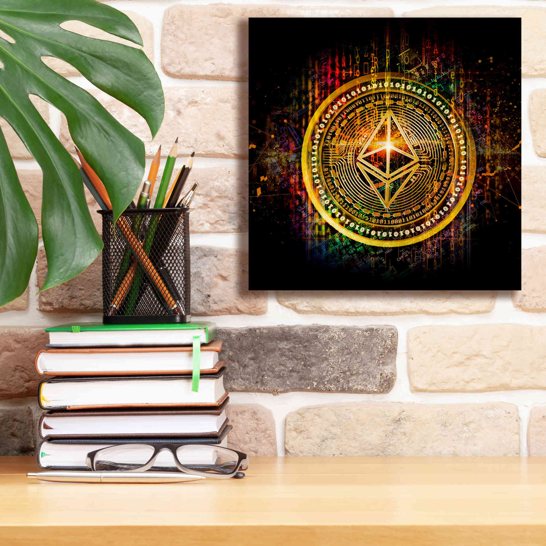 Epic Graffiti'Ethereum Better Than Gold' by Epic Portfolio Giclee Canvas Wall Art,12 x 12