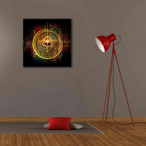 Image of Epic Graffiti'Ethereum Better Than Gold' by Epic Portfolio Giclee Canvas Wall Art,26 x 26