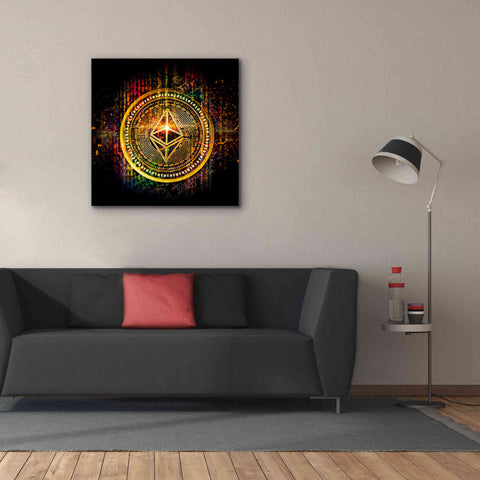 Image of Epic Graffiti'Ethereum Better Than Gold' by Epic Portfolio Giclee Canvas Wall Art,37 x 37