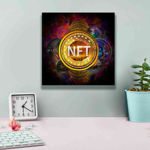 Image of Epic Graffiti'Crypto Pyramid Nft' by Epic Portfolio Giclee Canvas Wall Art,12 x 12
