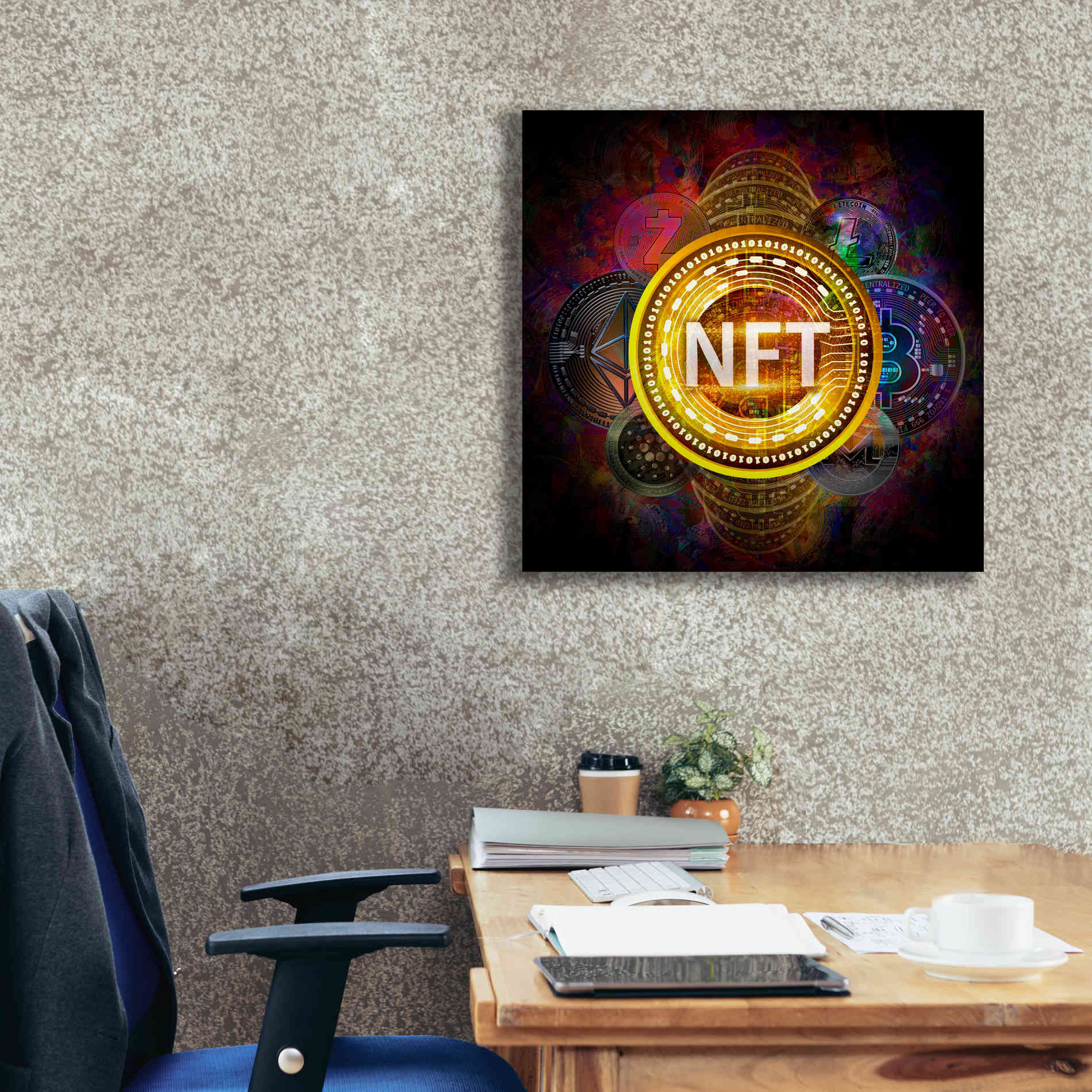 Epic Graffiti'Crypto Pyramid Nft' by Epic Portfolio Giclee Canvas Wall Art,26 x 26