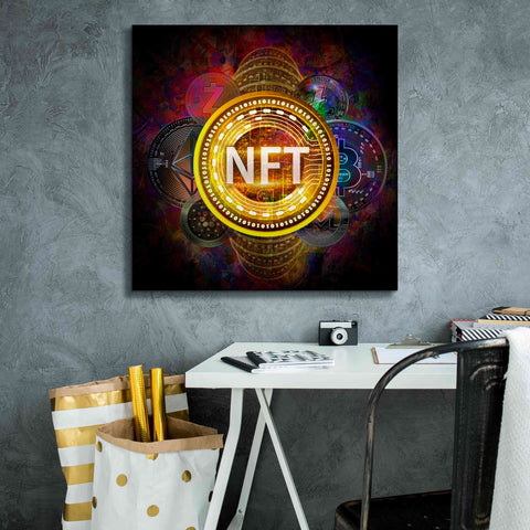Image of Epic Graffiti'Crypto Pyramid Nft' by Epic Portfolio Giclee Canvas Wall Art,26 x 26