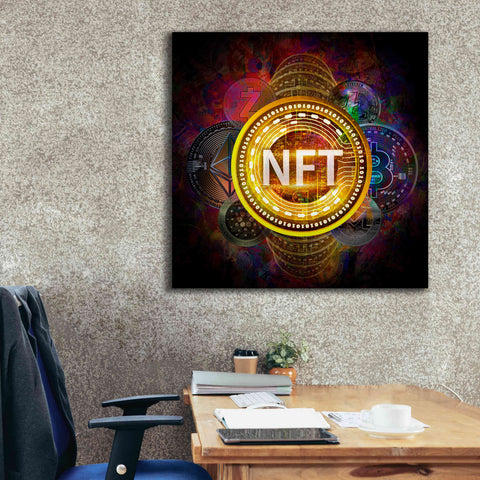 Image of Epic Graffiti'Crypto Pyramid Nft' by Epic Portfolio Giclee Canvas Wall Art,37 x 37