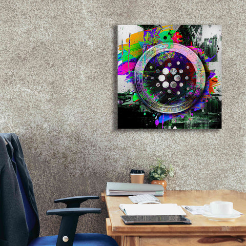 Image of Epic Graffiti'Cardano Crypto Predator' by Epic Portfolio Giclee Canvas Wall Art,26 x 26