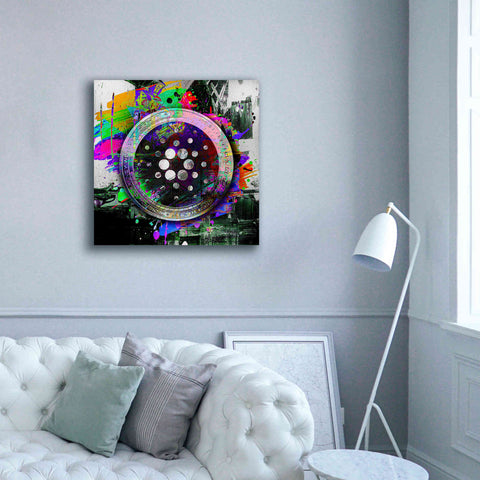 Image of Epic Graffiti'Cardano Crypto Predator' by Epic Portfolio Giclee Canvas Wall Art,37 x 37