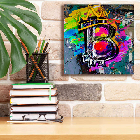 Image of Epic Graffiti'Bitcoin Crypto King' by Epic Portfolio Giclee Canvas Wall Art,12 x 12