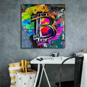Epic Graffiti'Bitcoin Crypto King' by Epic Portfolio Giclee Canvas Wall Art,26 x 26