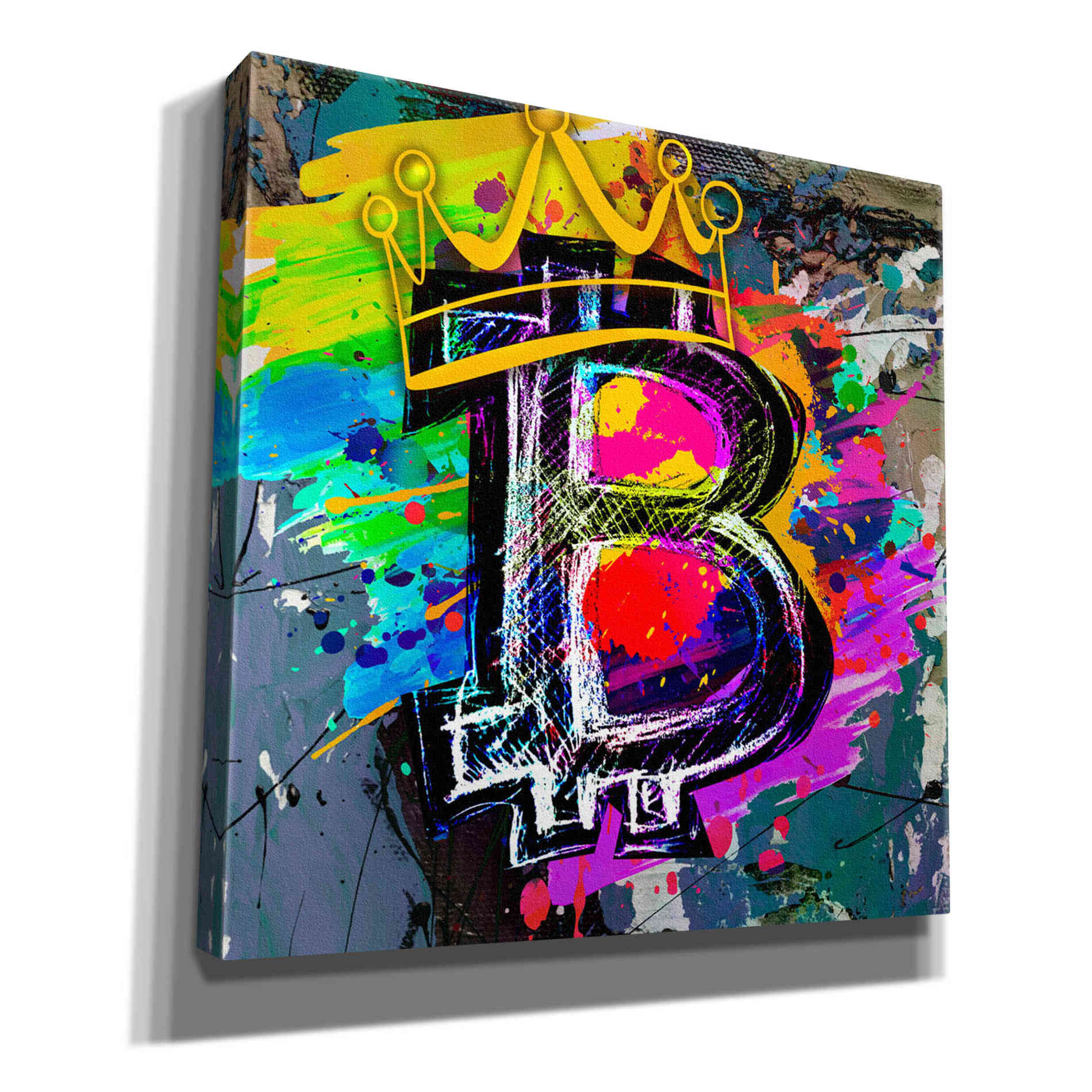 Epic Graffiti'Bitcoin Crypto King' by Epic Portfolio Giclee Canvas Wall Art