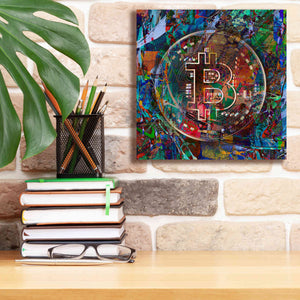Epic Graffiti'Bitcoin Bronze Abstract' by Epic Portfolio Giclee Canvas Wall Art,12 x 12
