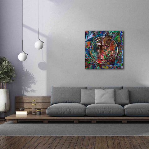 Image of Epic Graffiti'Bitcoin Bronze Abstract' by Epic Portfolio Giclee Canvas Wall Art,37 x 37