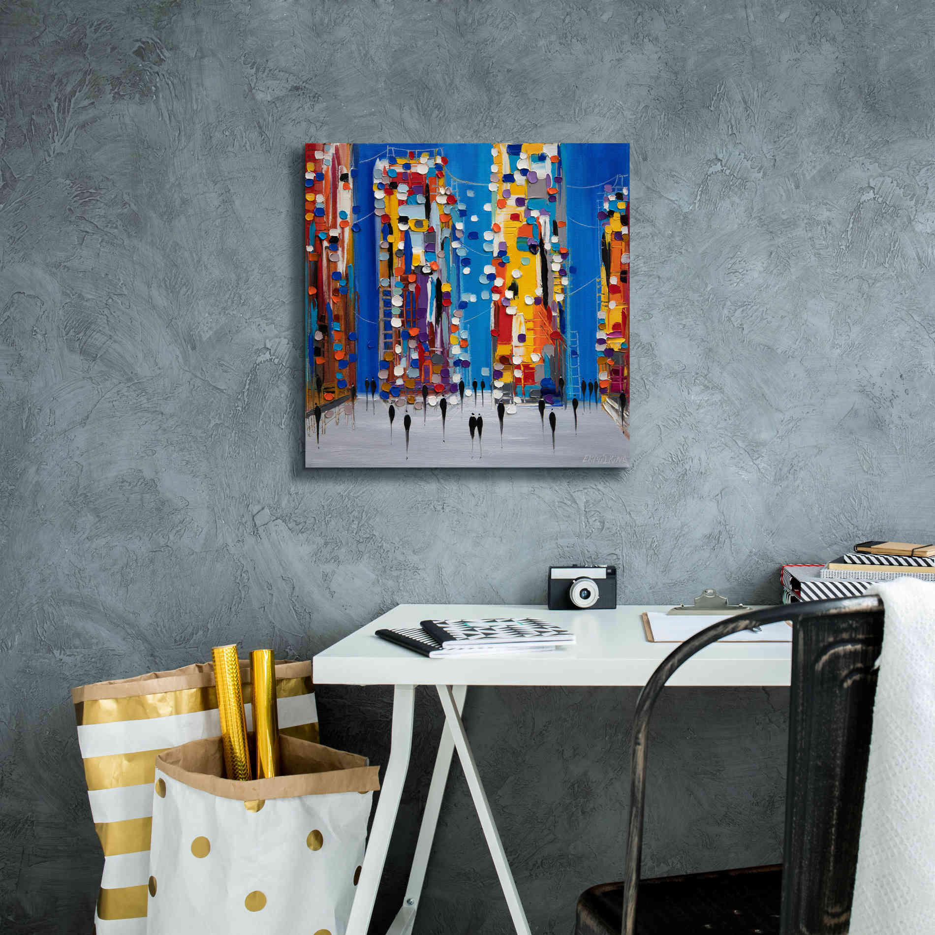 'City Sunrise' by Ekaterina Ermilkina Giclee Canvas Wall Art,18 x 18