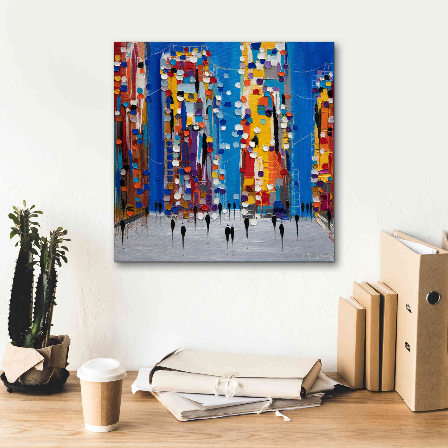 'City Sunrise' by Ekaterina Ermilkina Giclee Canvas Wall Art,18 x 18