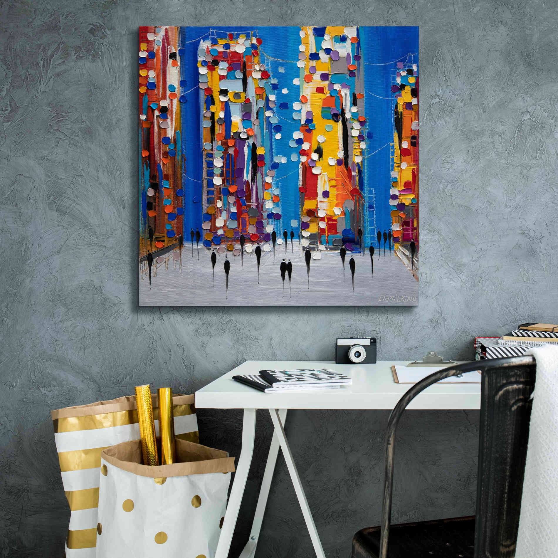 'City Sunrise' by Ekaterina Ermilkina Giclee Canvas Wall Art,26 x 26