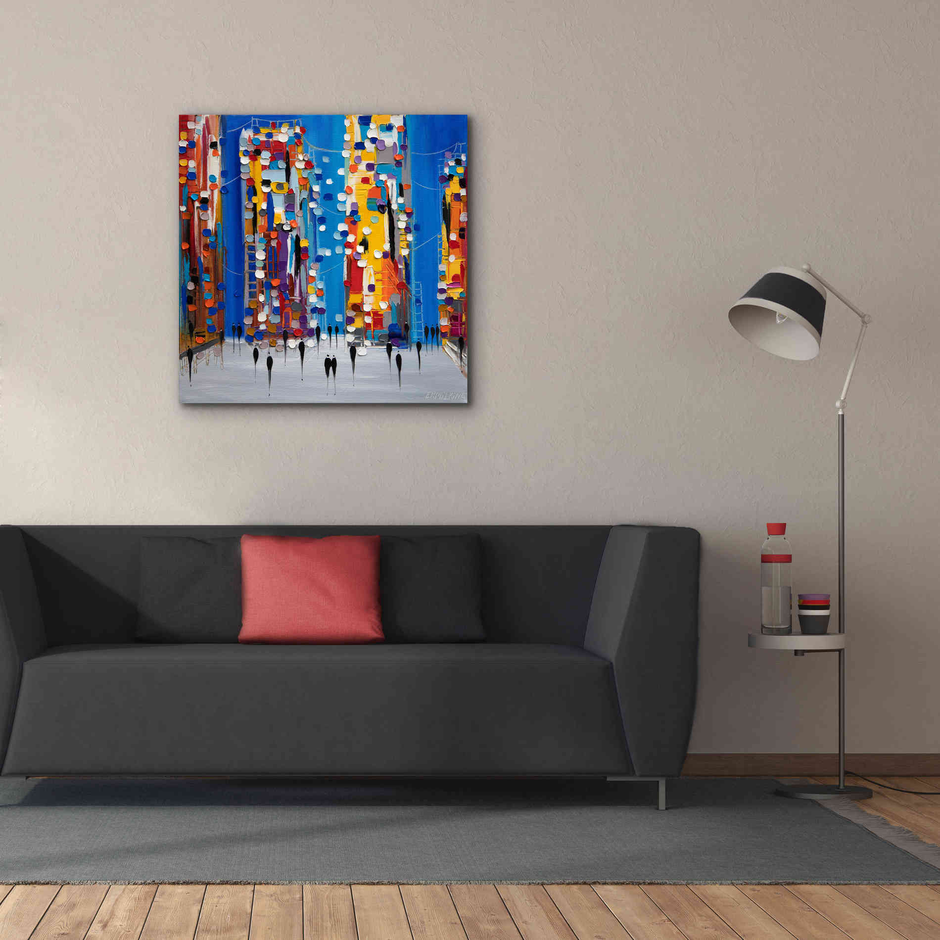 'City Sunrise' by Ekaterina Ermilkina Giclee Canvas Wall Art,37 x 37
