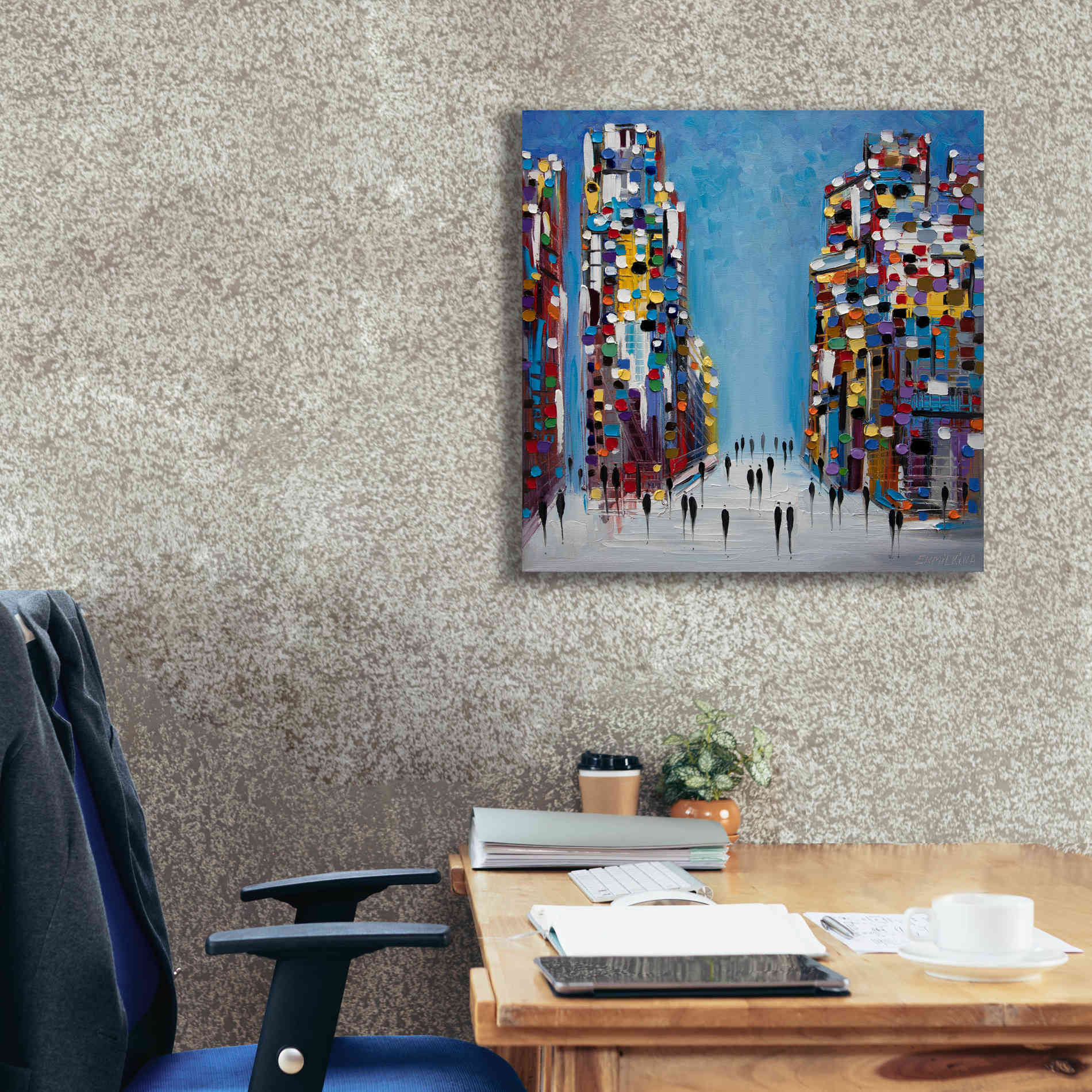 'Cityscape' by Ekaterina Ermilkina Giclee Canvas Wall Art,26 x 26