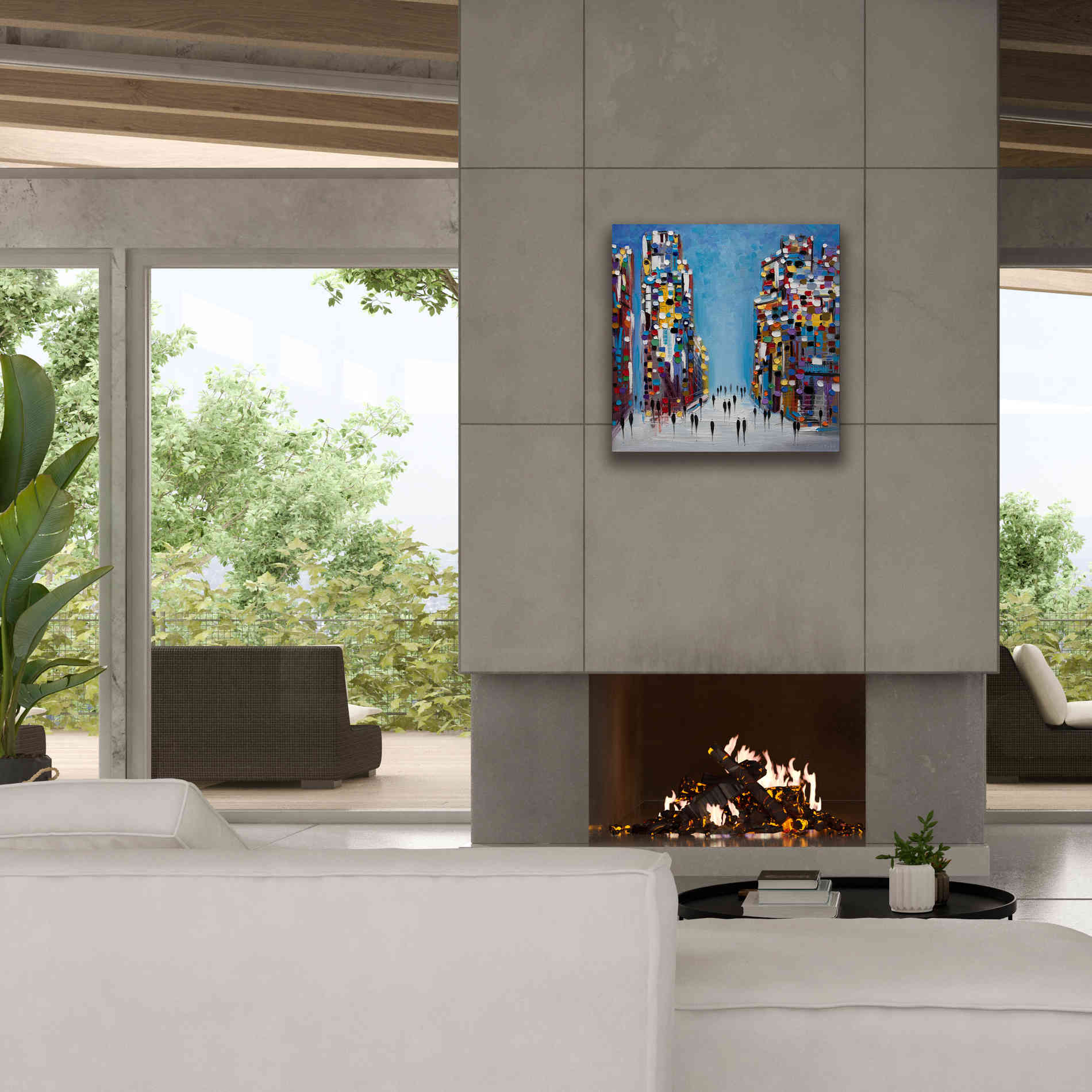 'Cityscape' by Ekaterina Ermilkina Giclee Canvas Wall Art,26 x 26